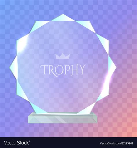 My Best Trophy Round Glass Award With Cutters Vector Image
