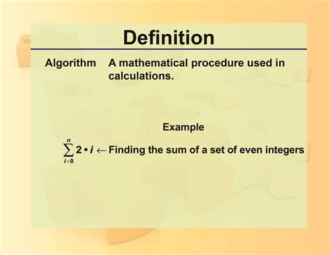 Definition Algorithm Media4math