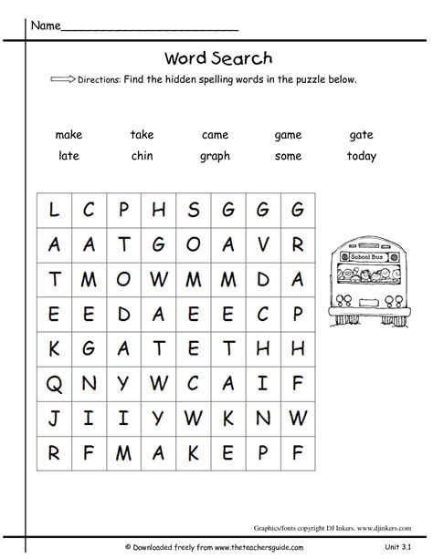 Second Grade Spelling Worksheet
