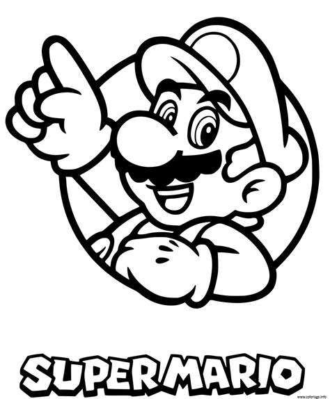 Coloriage Super Mario Bros Avec Logo Classique Jecolorie Com
