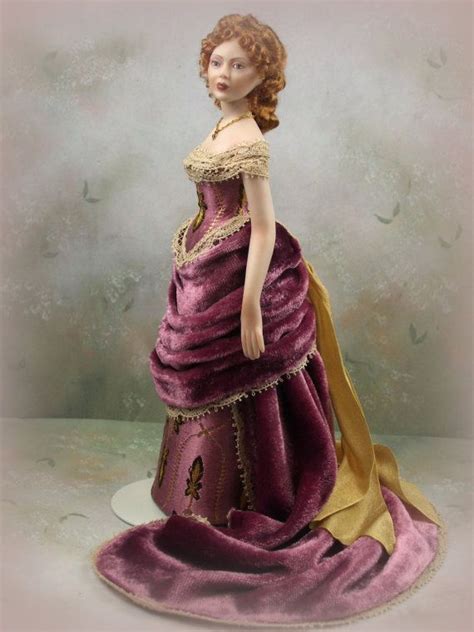 112th Scale Porcelain Dollhouse Miniature Victorian Young Woman Doll