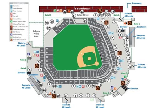 Oriole Park At Camden Yards Seating Chart 2022 Parking Lot Map Ticket