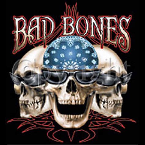 T Shirt Homme Manches Courtes Moto Biker Bad Bones Tête