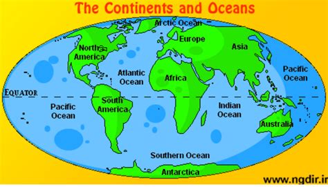 7 Continents And 5 Oceans
