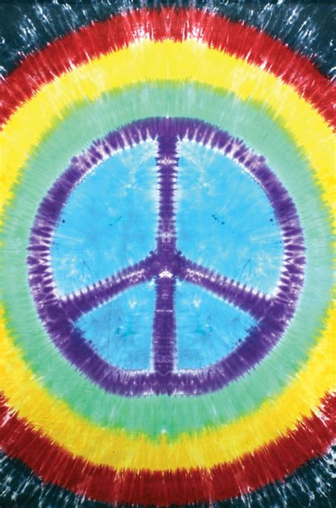 Rainbow Peace Sign Tie Dyed Tapestry 60x90 Dorm Tapestry Tapestry
