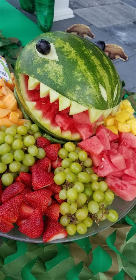 Dino Fruit Salad For Kids Dinosaur Birthday Party So Easy To Do And