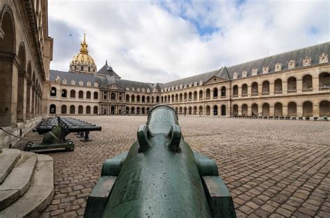 Front Facade Of Les Invalides Museum Previously Known As Hotel Des
