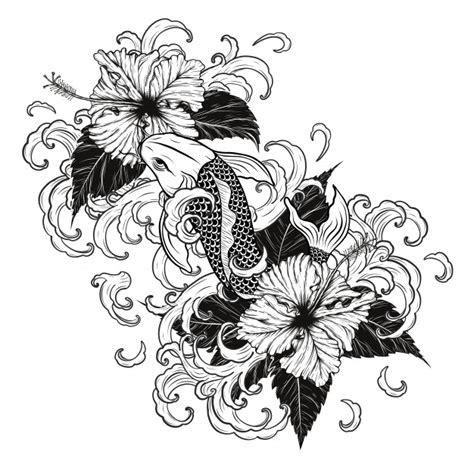 We facilitate your tattoo journey with individualized inspiration and guidance finding the right artist for a tattoo you love. Koi fish and hibiscus tattoo by hand drawing. Vector ...