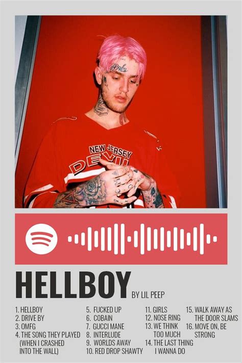 Hellboy By Lil Peep Polaroid Poster Lil Peep Hellboy Music Poster