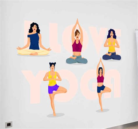 Various Yoga Poses Wall Decor Tenstickers