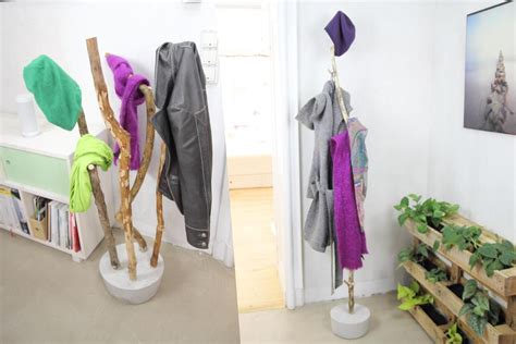 Weitere ideen zu garderobe diy, garderobe, garderoben eingangsbereich. DIY Garderobenständer aus Ästen und Beton selber machen | Garderobe selber machen ...
