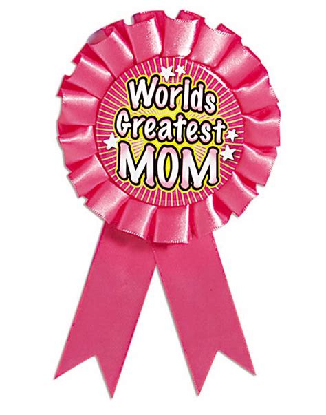 Worlds Greatest Mom Pink Mothers Day Pin Award Ribbon 721773721533 Ebay