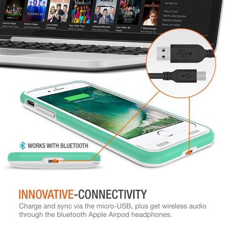 Atomic Pro Battery Case For Iphone 8 Plus Whiteturquoise