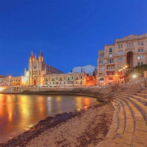 Stunning View Of Balluta Bay In St Julians Good Evening Everyone 😊