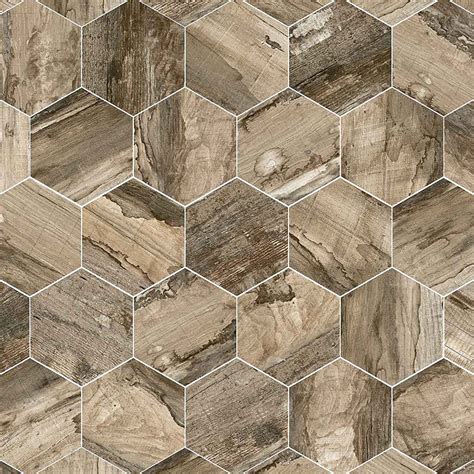 Johnson 242 X 280mm Ceramic Hickory Hexagon Floor Tile Grigio
