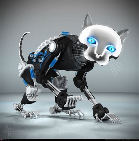 Robo Cat By Marco Romero Roboticcyborg 3d Cgsociety Animated