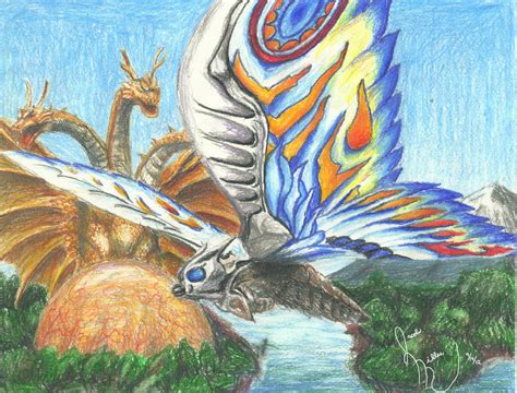 Mothra And King Ghidorah By Pink12301 On Deviantart