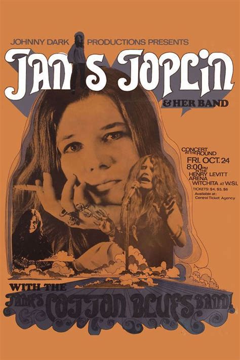 Janis Joplin Concert Poster C 1969 Music Pics Music Love Music Art