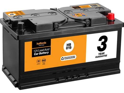 halfords hb019 lead acid 12v car battery 3 year guarantee halfords ie