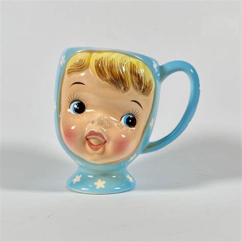 vintage napco miss cutie pie blue pixie coffee mug tea japan etsy