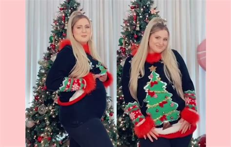 Meghan Trainor Shows Off Her Growing Baby Bump While Rocking A Cute Christmas Sweater Perez