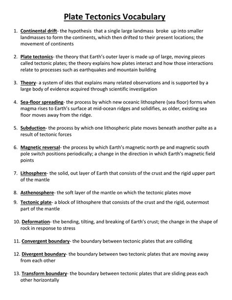 The letters in the darker, vertical box complete question 9. Bestseller: The Theory Of Plate Tectonics Worksheet ...