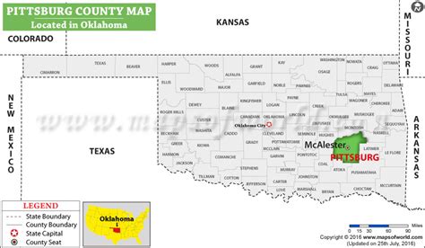 Pittsburg County Map Oklahoma