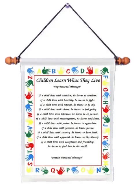 Children Learn What They Live Poem Personalized Wall Hanging 134 1