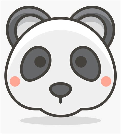478 Panda Face Cartoon Symmetrical Animal Face Hd Png Download