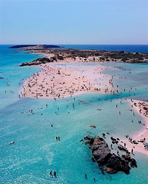 The Pink Sand Lagoon In Crete Elafonisi Beach 🏖 Have You Experienced
