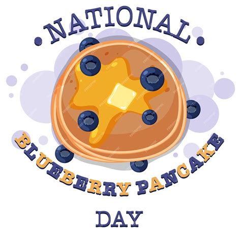 Premium Vector National Blueberry Pancake Day Banner