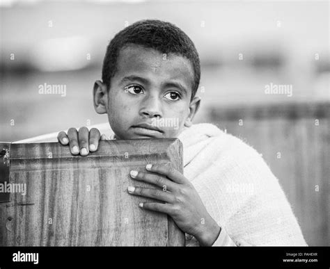 Aksum Ethiopia September 24 2011 Unidentified Ethiopian Boy Thinks