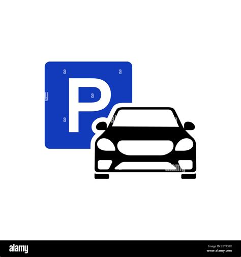 Car Parking Sign Icon On Isolated White Background Eps 10 Vector Stock
