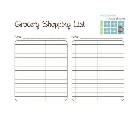 Customisable Grocery Shopping List A Free Printable Stay At Home Mum Blank Grocery List