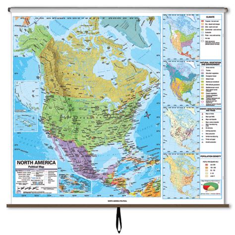 North America Primary Classroom Wall Map On Roller Ma
