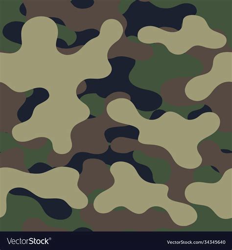 Camouflage Pattern Military Print Seamless Vector Image