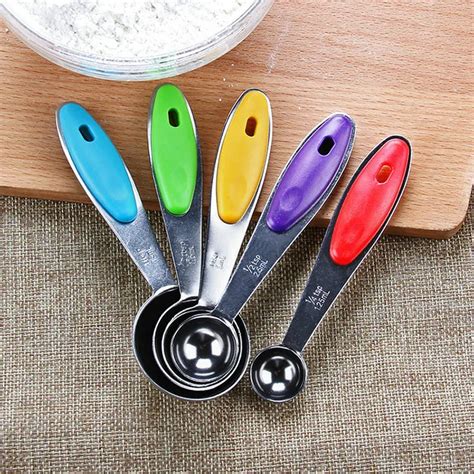 5pcs Stainless Steel Measuring Spoon Kitchen Scale Measuring Cup Baking