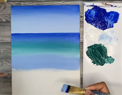 Easy Beach Painting With Acrylics For Beginners Step By Step Tutorial