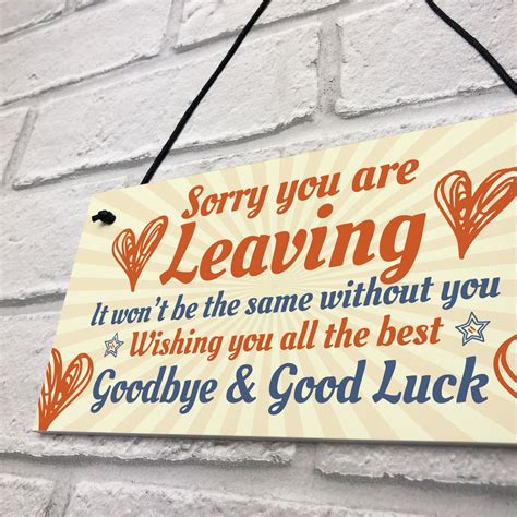 Sorry You're Leaving Boss Friend Colleagues Leaving Job Plaque