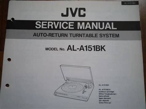 Jvc Al E500bk Turntable Service Manual Wiring Parts Diagram Maintenance