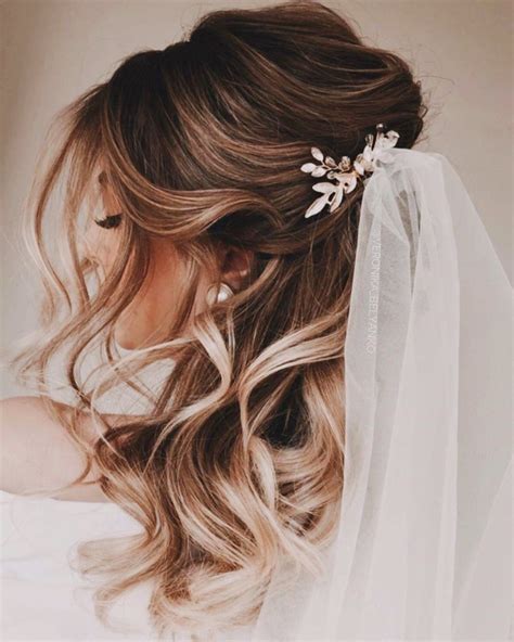 Half Up Wedding Hairstyles With Veil