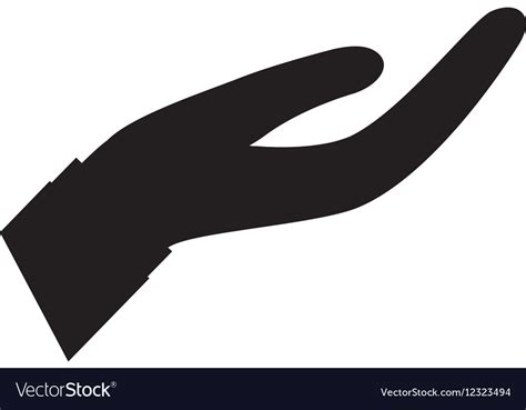 Hand With Palm Open Symbol Royalty Free Vector Image