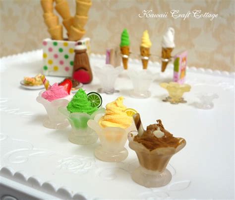 Dollhouse Miniature Food Ice Cream Sundae By Kawaiicraftcottage