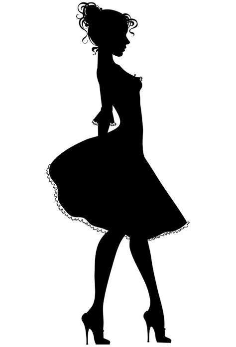 High Heel Dress Form Silhouette Clip Art Women Dress