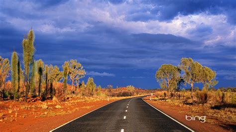 Across The Red Desert Of Australia Lasseter Highway Wallpaper Preview
