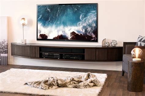 Wall Mount Floating Entertainment Center Tv Stand Arc Espresso