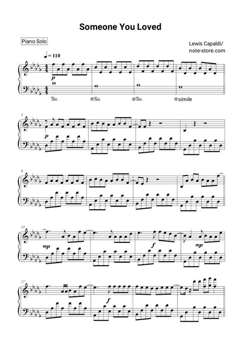 Lewis Capaldi Someone You Loved Sheet Music For Piano Download