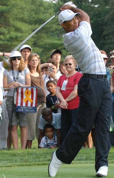 Woods let him know he outdrove him. Tiger Woods - Wikiquote