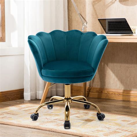 Modern Velvet Shell Swivel Chairadjustable Round Tufted Leisure Chair