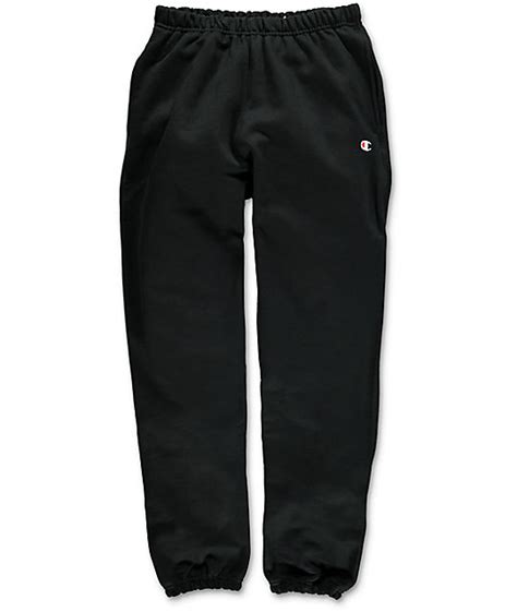 Champion Reverse Weave Banded Bottom Black Sweatpants Zumiez